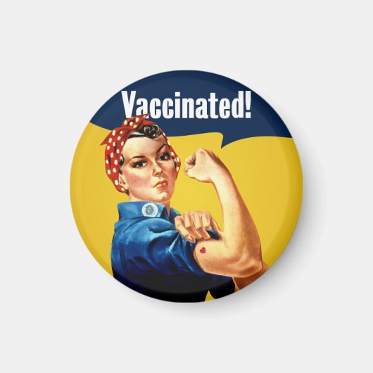 Vacciné Rosie le Riveter Magnet avec coeur (Devant)