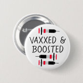 Vaccineerd en geboosterd, Covid Vax-Button Ronde Button 5,7 Cm (Voorkant /achterkant)