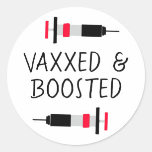 Vaccineerd en geboosterd, Covid Vax Ronde Sticker