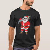 Vaccineerde Afrikaanse Amerikaanse kerstman in Mas T-shirt (Voorkant)