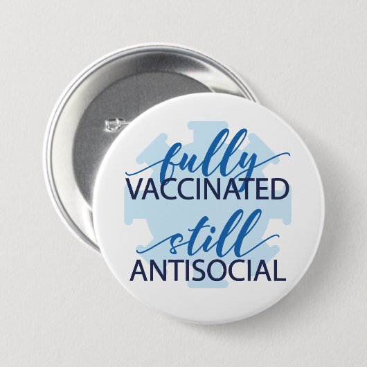 Vaccineerde antisociale grappige knop ronde button 7,6 cm (Voorkant /achterkant)