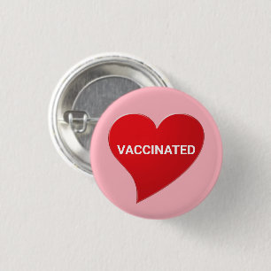 Vaccineerde rode, roze pen knop ronde button 3,2 cm
