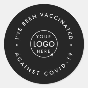 Vaccineerde zakelijke Logo   Personeel Covid-19 Bl Ronde Sticker
