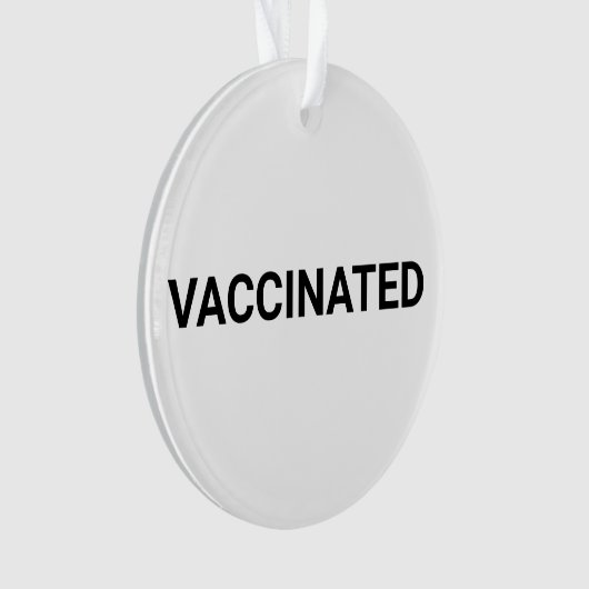 Vaccineerde zwarte en witte minimalistische aangep ornament (voorkant)