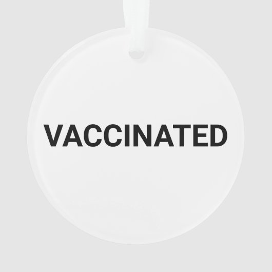 Vaccineerde zwarte en witte minimalistische aangep ornament (achterkant)