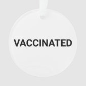 Vaccineerde zwarte en witte minimalistische aangep ornament (voorkant)