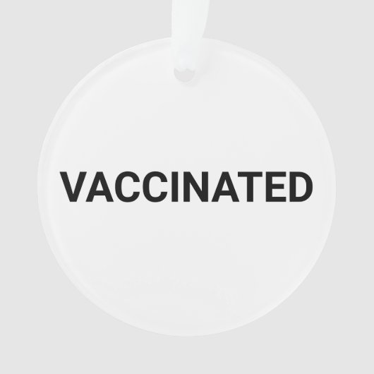 Vaccineerde zwarte en witte minimalistische aangep ornament (voorkant)