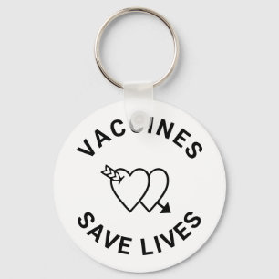 Vaccins redden levens knap zwart en wit sleutelhanger