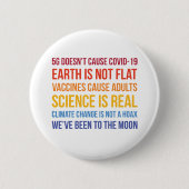 Vaccins Science Klimaatverandering is echt 5G Covi Ronde Button 5,7 Cm (Voorkant)