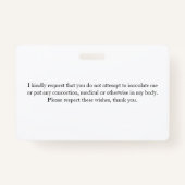 Vaccinvrijstelling Kaart Badge (Achterkant)