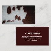 Vache à carte de visite de fourrure du Texas (Devant / Derrière)