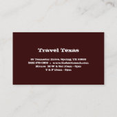 Vache à carte de visite de fourrure du Texas (Dos)