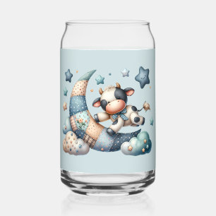 Vache au crochet mignonne sur la lune avec étoiles