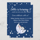 Vache au-dessus de la lune Invitation Anniversaire (Devant / Derrière)