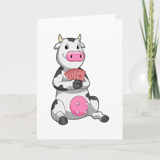 Vache au Poker avec des cartes de Poker (Devant)