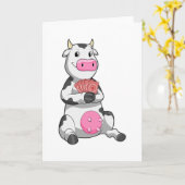 Vache au Poker avec des cartes de Poker (Fleur jaune)