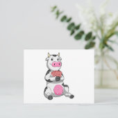 Vache au Poker avec des cartes de poker (Debout devant)