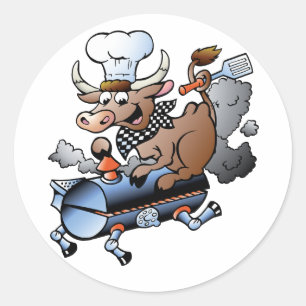Vache autocollants de monte d'un BBQ