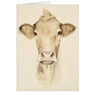 Vache aux animaux de grange d'aquarelle