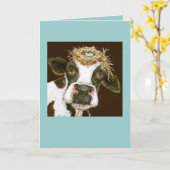 vache avec carte casquette de nid (Fleur jaune)