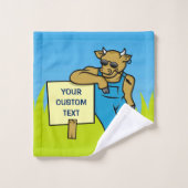 Vache avec signe (Gant de toilette)