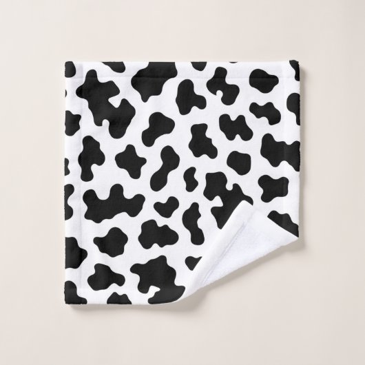 Vache blanche et noire Imprimer (Gant de toilette)