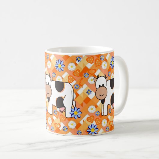 Vache Bleu étoiles Chevron Mug (Devant droit)