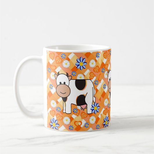 Vache Bleu étoiles Chevron Mug (Gauche)