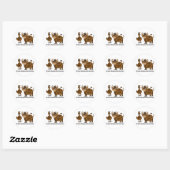 Vache Brown Brown au poulet - Sticker rond (Feuille)