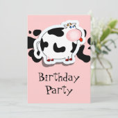 Vache caricaturale, invitation (Debout devant)