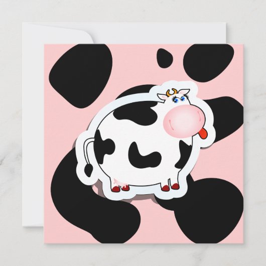 Vache caricaturale, invitation (Devant)