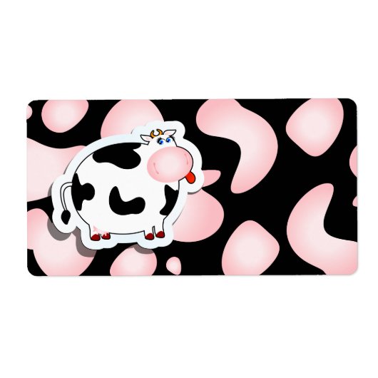 Vache caricature, étiquette (Devant)