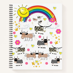 Vache Carnet spirale Ciel arc-en-ciel nuages solei