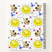 Vache Carnet spirale Soleil étoiles Nuages (Dos)