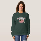 Vache charmante au dessin | Sweatshirt animal de f (Devant entier)