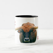 Vache Cranky - Mug Deux Tons - Besoin de café (Centre)