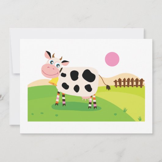 Vache Dans Un Champ Invitations (Devant)