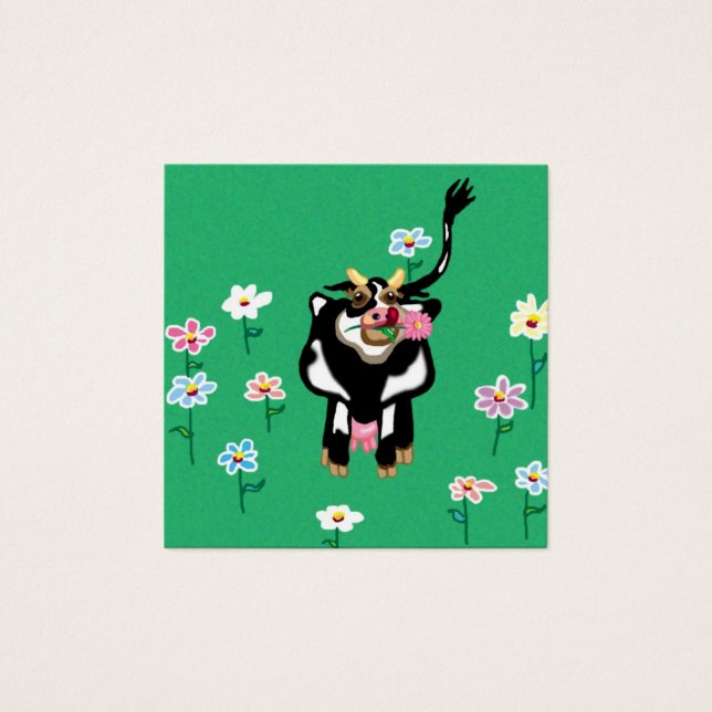 Vache dans un pré fleuri (Devant)