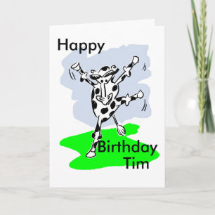 Vache dansante nommée carte d'anniversaire ajouter