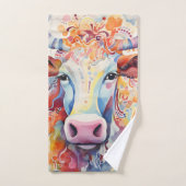 Vache d'aquarelle mousseuse (Serviette à main)