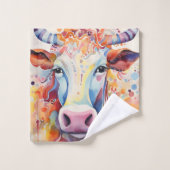 Vache d'aquarelle mousseuse (Gant de toilette)