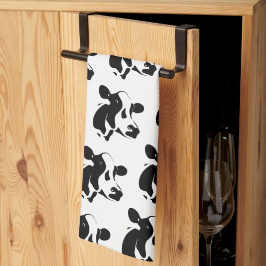 Vache de campagne serviette de cuisine (Pliage en tiers)