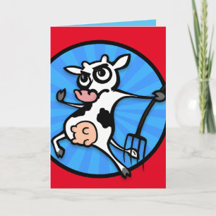 VACHE DE DESSIN AMUSANTE AVEC CARTE DE GRÂCE PITCH
