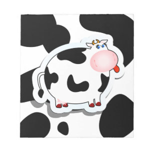Vache de dessin animé, bloc-notes