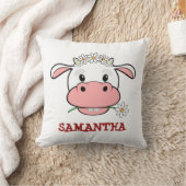 Vache de dessin animé mignonne | Coussin d'animal (Couverture)