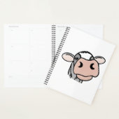 vache de dessin animé noir blanc rose baiser gris (Devant avec enveloppe)
