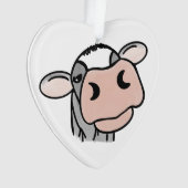 vache de dessin animé noir blanc rose baiser gris (devant)