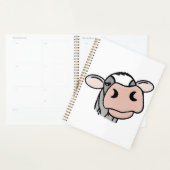 vache de dessin animé noir blanc rose baiser gris (Devant avec enveloppe)