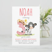 Vache de ferme Invitation pour le troisième annive (Debout devant)