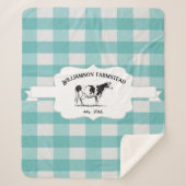 Vache de ferme turquoise Buffalo Plaid Sherpa Blan (Devant)